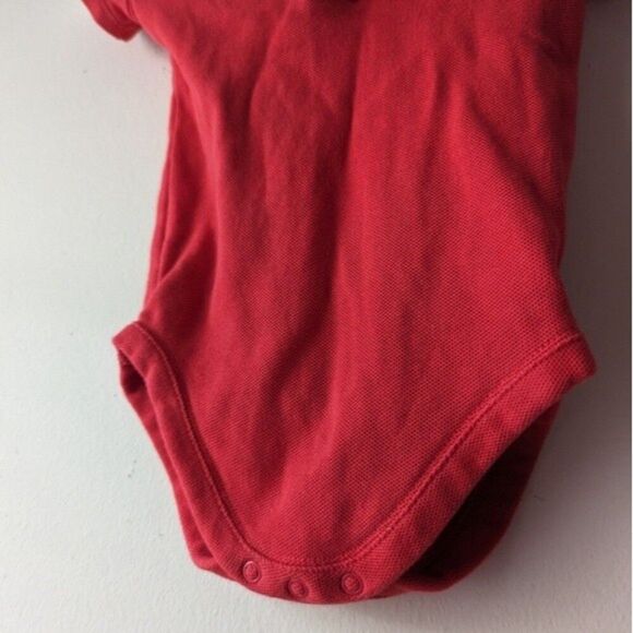 Janie and Jack Red Onesie White Collar 6-12 Months - Picture 4 of 5